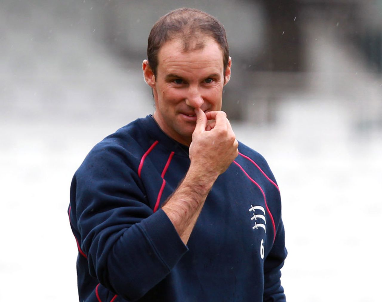 Rain forced Andrew Strauss to wait for his chance to bat, Middlesex v Durham, County Championship, Division One, Lord's, April 19, 2012