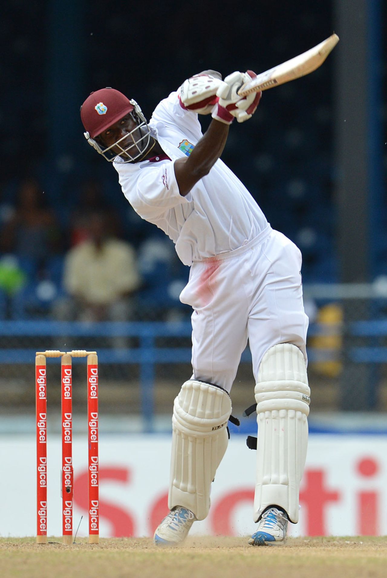 Darren Sammy played aggressively at No. 3, West Indies v Australia, 2nd Test, Port-of-Spain, April 19, 2012