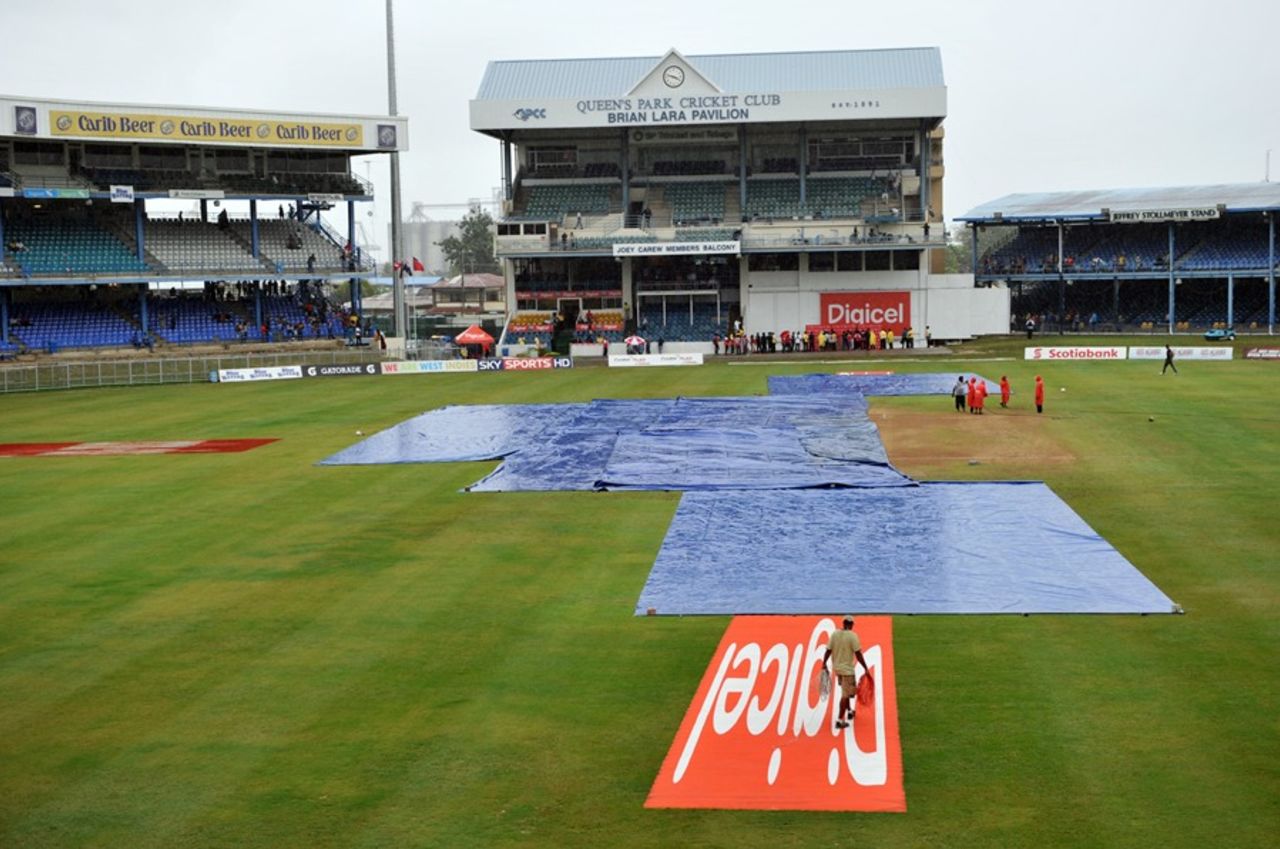 Rain and bad light caused problems throughout the Test, West Indies v Australia, 2nd Test, Port-of-Spain, April 19, 2012
