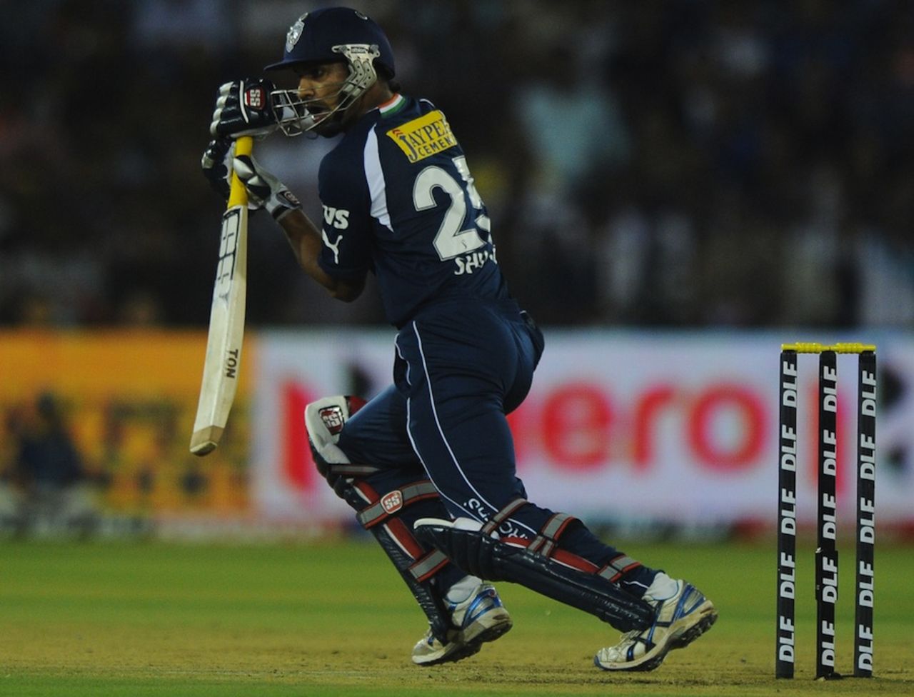 Shikhar Dhawan plays on the off side, Deccan Chargers v Kolkata Knight Riders, IPL, Cuttack, April 22, 2012