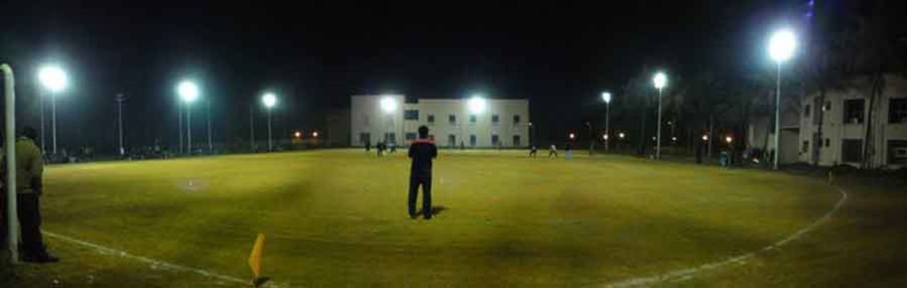The attached photograph is of the cricket ground of ICFAI Business School Hyderabad where the finals of the college cricket tournament is being played between IBS XI and Kings XI. Submitted by: <b>Shivam Bhatia</b>