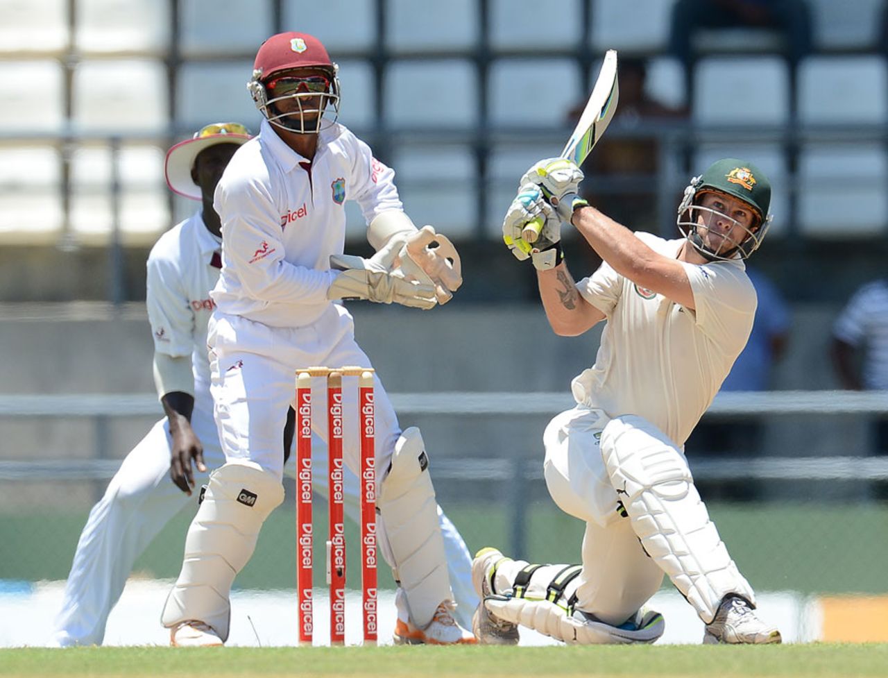 Matthew Wade struck his maiden century from 143 balls, West Indies v Australia, 3rd Test, Roseau, 2nd day, April 24, 2012