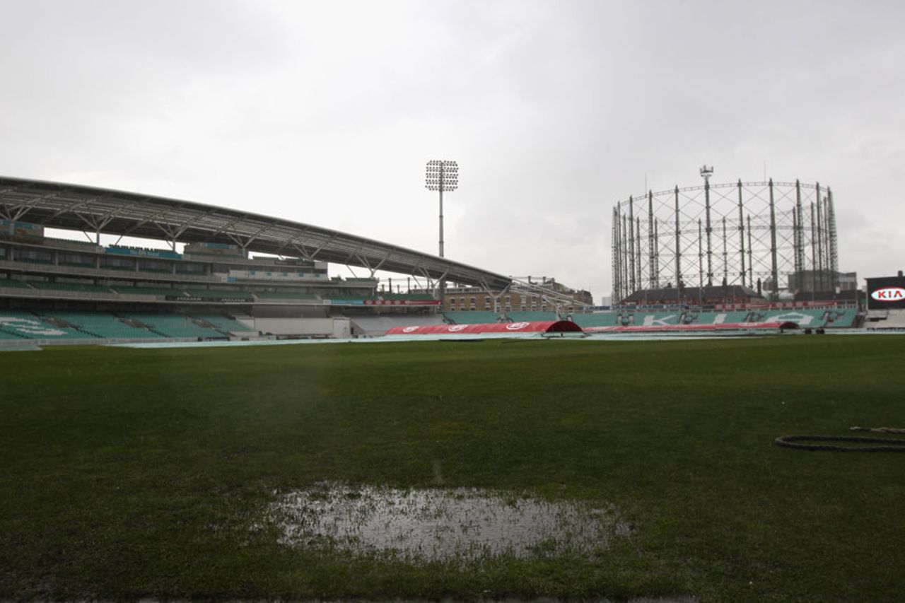 Further rain at The Oval prevented play before lunch, Surrey v Durham, County Championship, Division One, The Oval, 2nd day, April 27, 2012