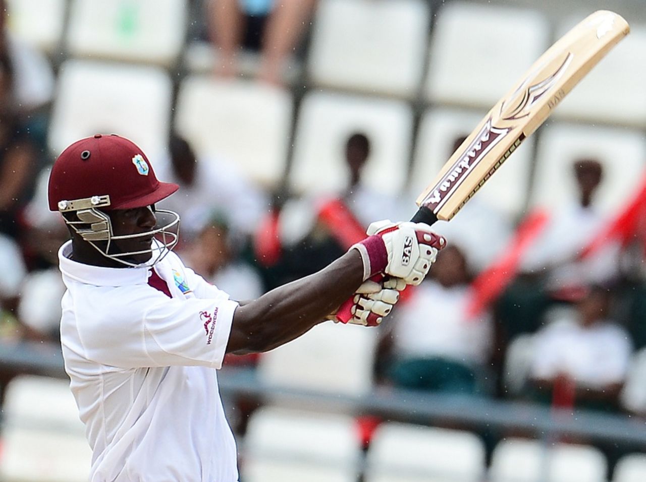 Darren Sammy went for his shots during a quick half-century, West Indies v Australia, 3rd Test, Roseau, 5th day, April 27, 2012