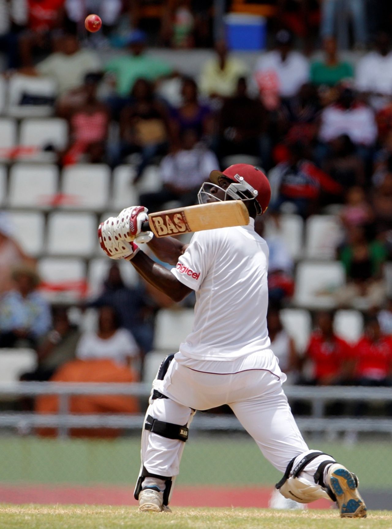 Darren Sammy skies a catch, West Indies v Australia, 3rd Test, Roseau, 5th day, April 27, 2012