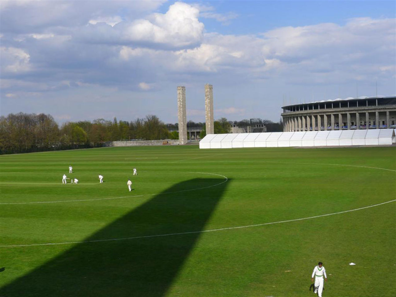 The Berlin Cricket Club plays at the Maifeld, which is next to the Olympic Stadium, Berlin