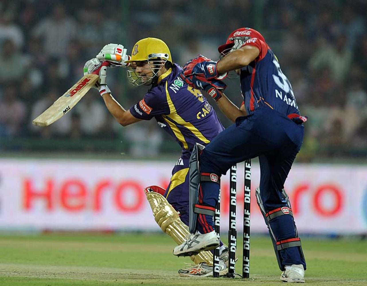 Gautam Gambhir guides one behind point, Delhi Daredevils v Kolkata Knight Riders, IPL 2012, Delhi, May 7, 2012