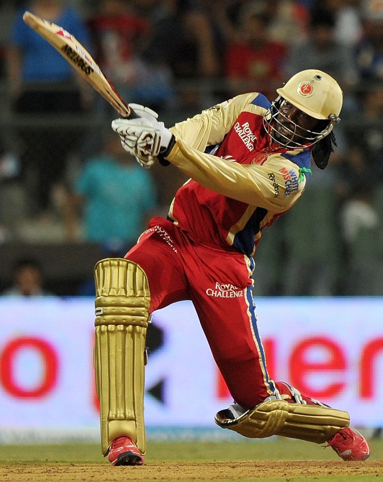 Chris Gayle became the first batsman to reach 500 runs this season, Mumbai Indians v Royal Challengers Bangalore, Mumbai, IPL, May 9, 2012 