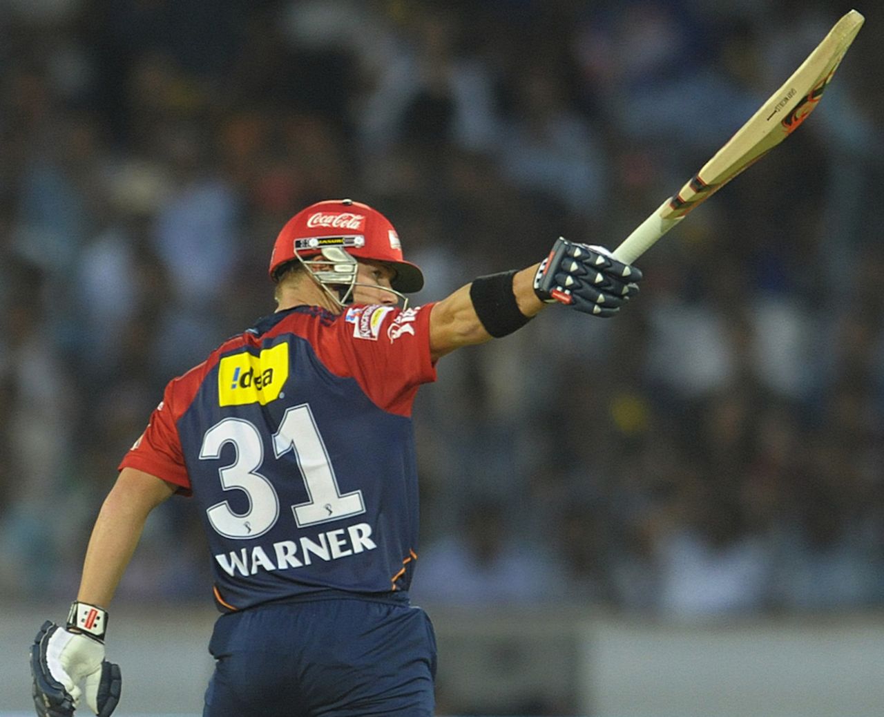 David Warner slammed a quick half-century in his second outing this year, Deccan Chargers v Delhi Daredevils, IPL 2012, Hyderabad
