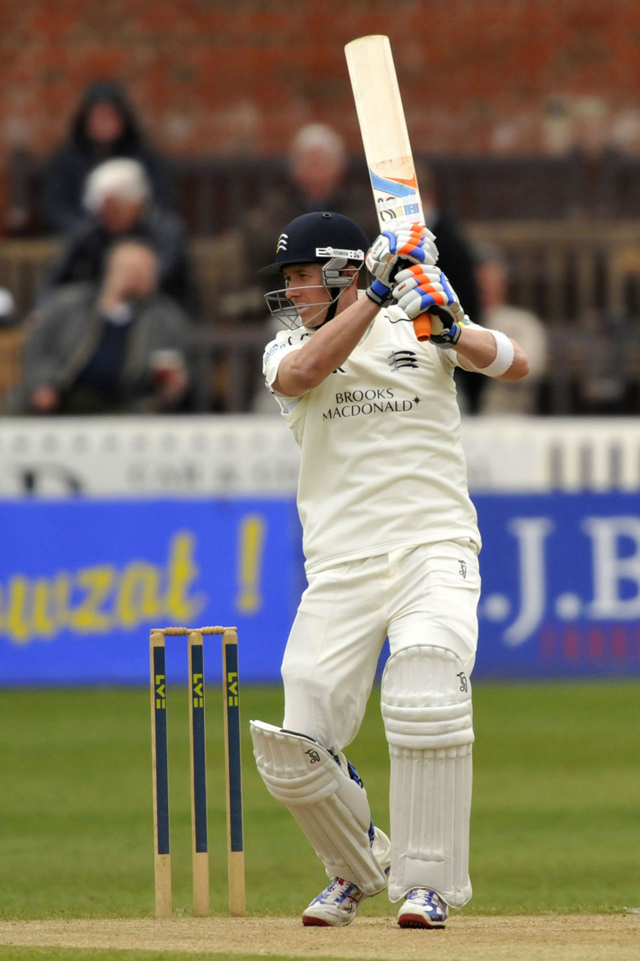 Joe Denly plays a shot into the off side, Somerset v Middlesex, County Championship, Division One, April 5-8, 2012