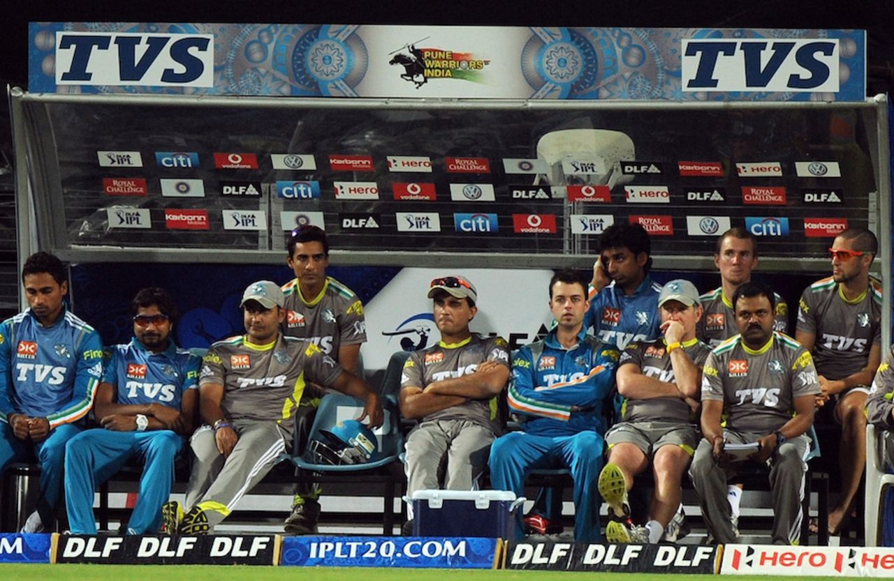 Sourav Ganguly sat out for the match, Pune Warriors v Royal Challengers Bangalore, IPL, Pune, May 11, 2012