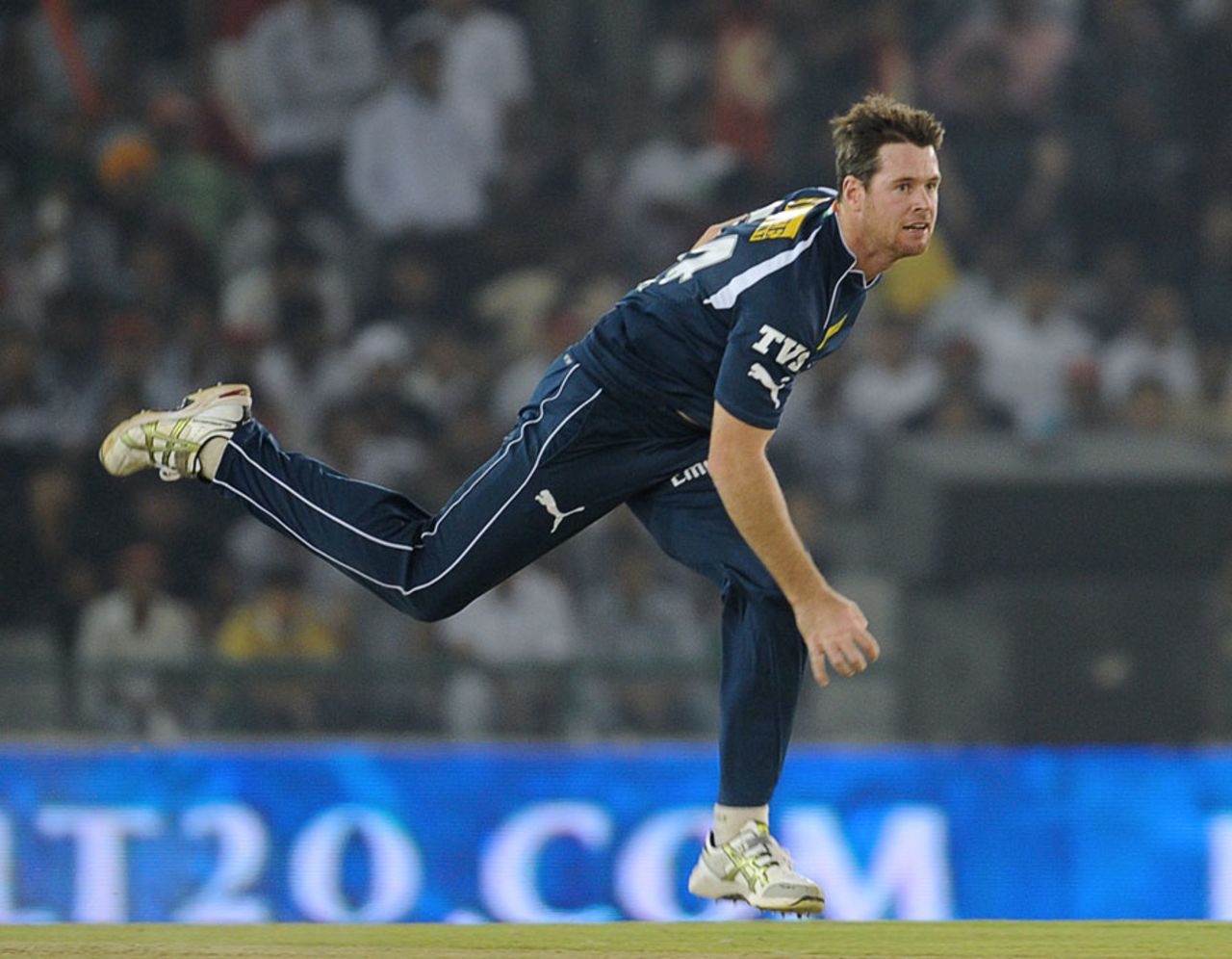Daniel Christian took two early wickets, Kings XI Punjab v Deccan Chargers, IPL, Mohali, May 13, 2012 