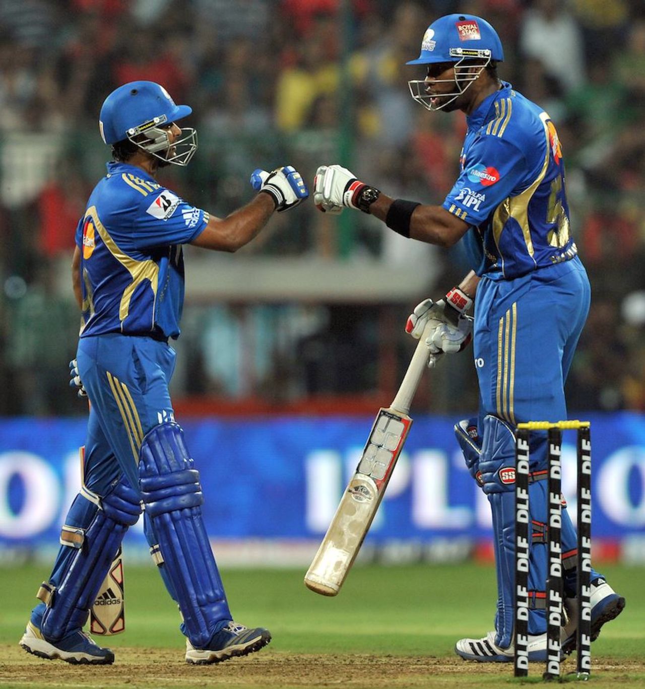 Ambati Rayudu and Kieron Pollard added 122 runs in 10.5 overs, Royal Challengers Bangalore v Mumbai Indians, IPL, Bangalore, May 14, 2012