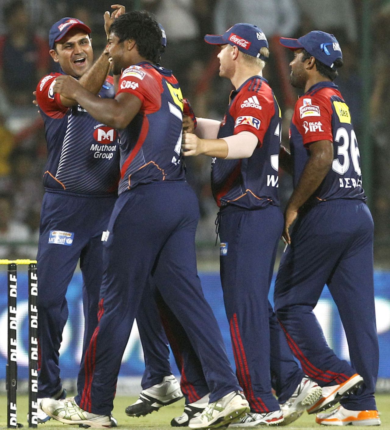 Varun Aaron dismissed Shaun Marsh with his first ball, Delhi Daredevils v Kings XI Punjab, IPL, Delhi, May 15, 2012