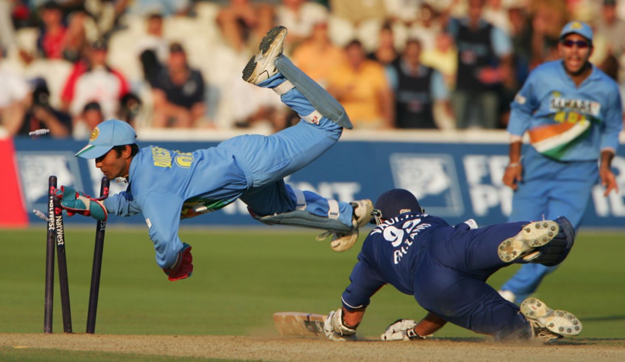 Dinesh Karthik stumps Michael Vaughan, England v India, 3rd ODI, Lord's, London, September 5, 2004