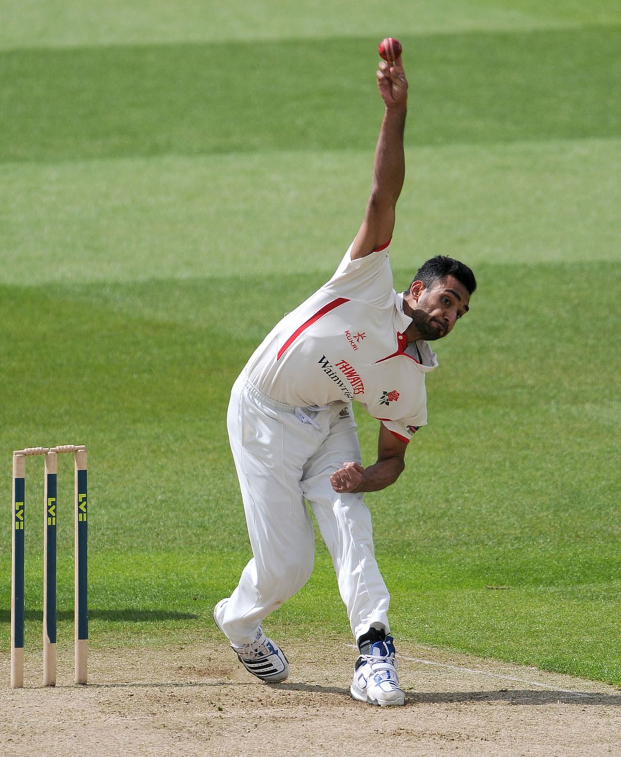 Ajmal Shahzad was one of the Lancashire bowlers to struggle early on, Warwickshire v Lancashire, County Championship, Division One, 1st day, Edgbaston, May 16, 2012