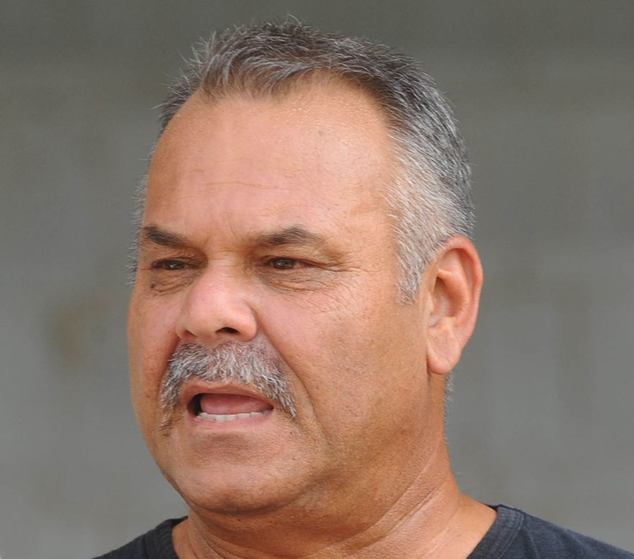 Dav Whatmore talks to the press on the first day of Pakistan's conditioning camp, Lahore, May 16, 2012