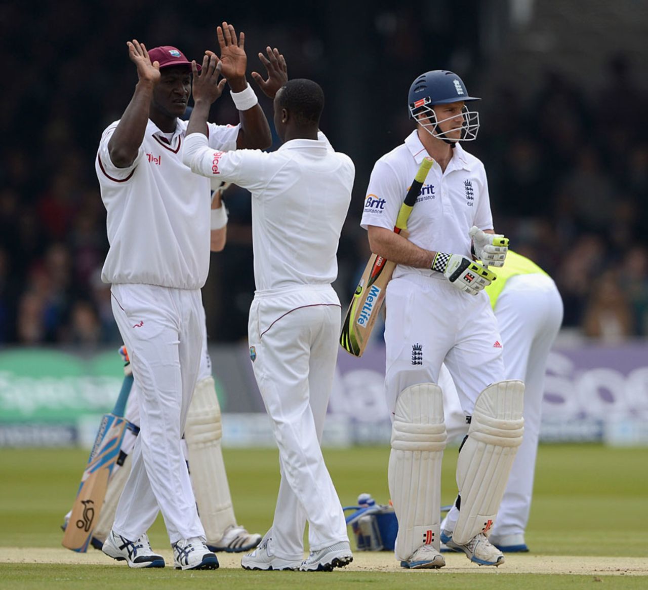 Andrew Strauss added just one to his overnight hundred before being caught behind after a review, England v West Indies, 1st Test, Lord's, 3rd day, May 19, 2012