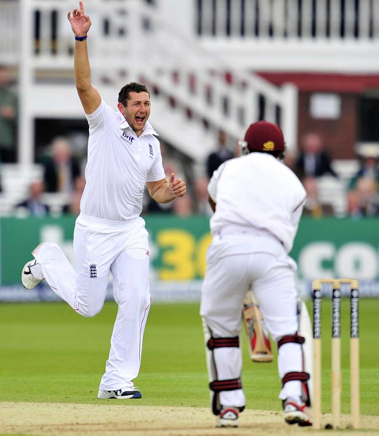 Tim Bresnan provided England with their first wicket, England v West Indies, 1st Test, Lord's, 3rd day, May 19, 2012