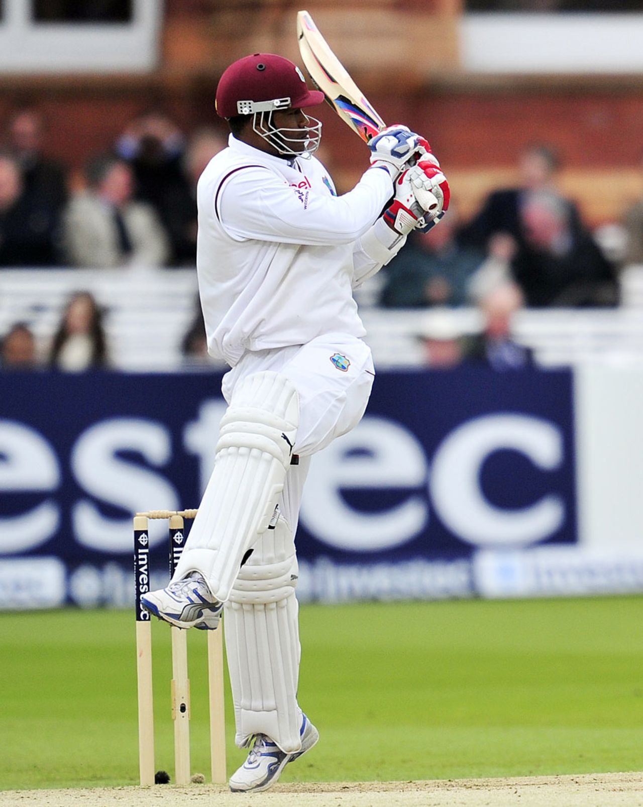 Marlon Samuels dispatches a pull, England v West Indies, 1st Test, Lord's, 4th day, May 20, 2012