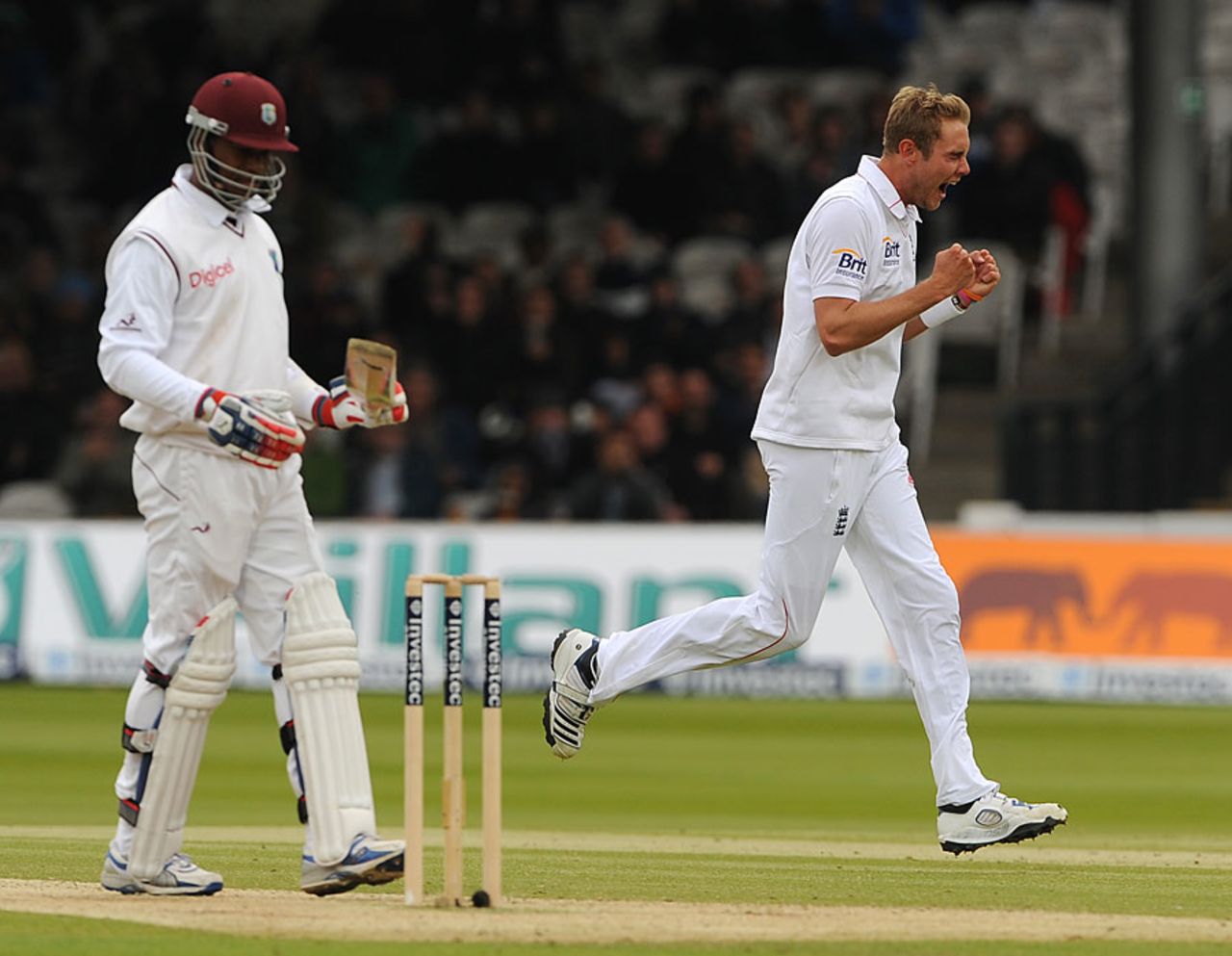 Stuart Broad removed Marlon Samuels with the second new ball, England v West Indies, 1st Test, Lord's, 4th day, May 20, 2012
