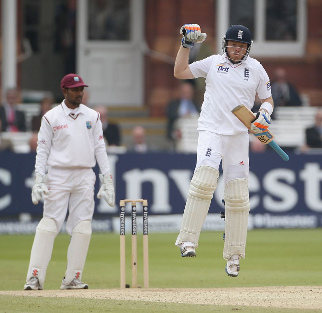 Ian Bell punches the air as England win by five wickets, England v West Indies, 1st Test, Lord's, 5th day, May 21, 2012