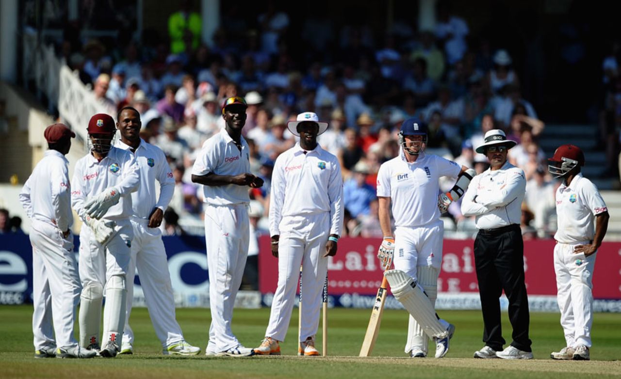 Graeme Swann was given out after a lengthy review, England v West Indies, 2nd Test, Trent Bridge, 3rd day, May 27, 2012