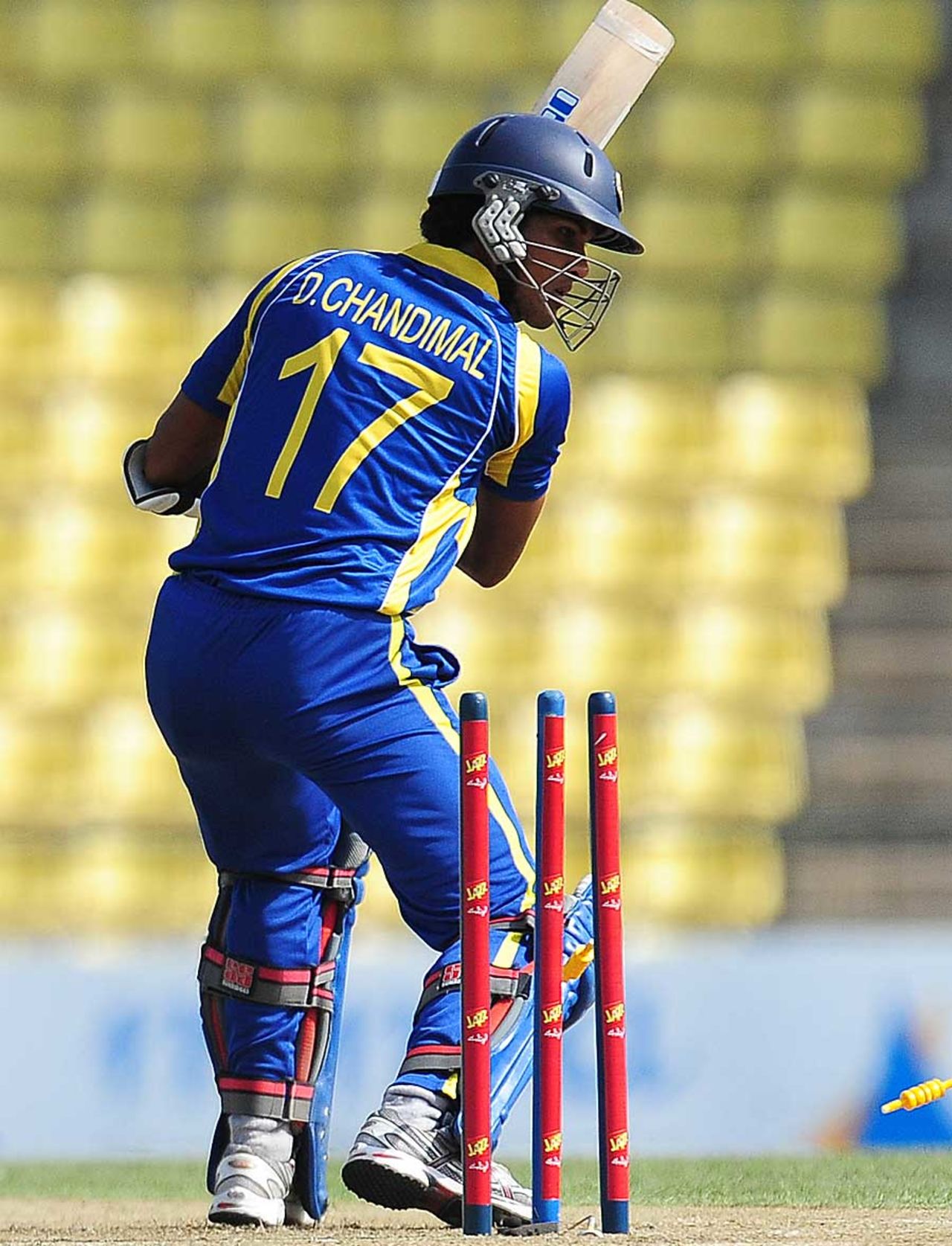Dinesh Chandimal drags one back on, Sri Lanka v Pakistan, 1st ODI, Pallekele, June 7, 2012
