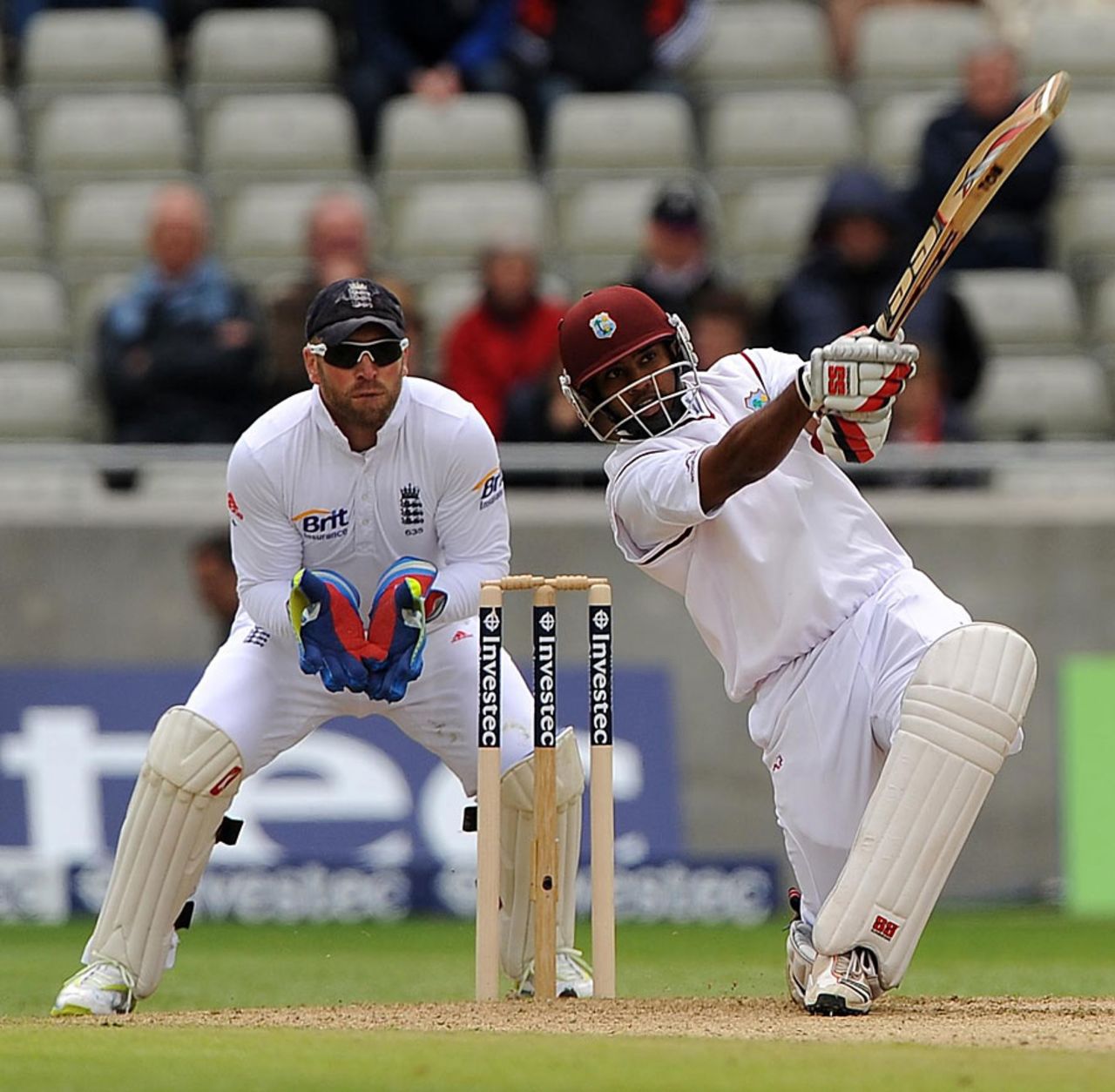 Adrian Barath launches Graeme Swann for six, England v West Indies, 3rd Test, Edgbaston, 3rd day, June 9, 2012