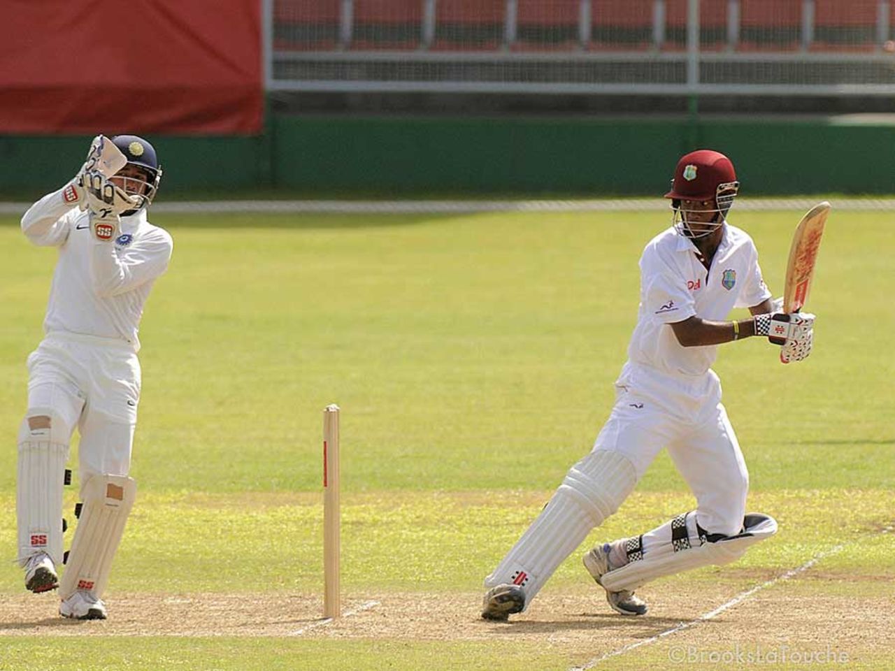 Kraigg Brathwaite cuts during his half-century, West Indies A v India A, 2nd unofficial Test, St Vincent, 1st day, June 9, 2012