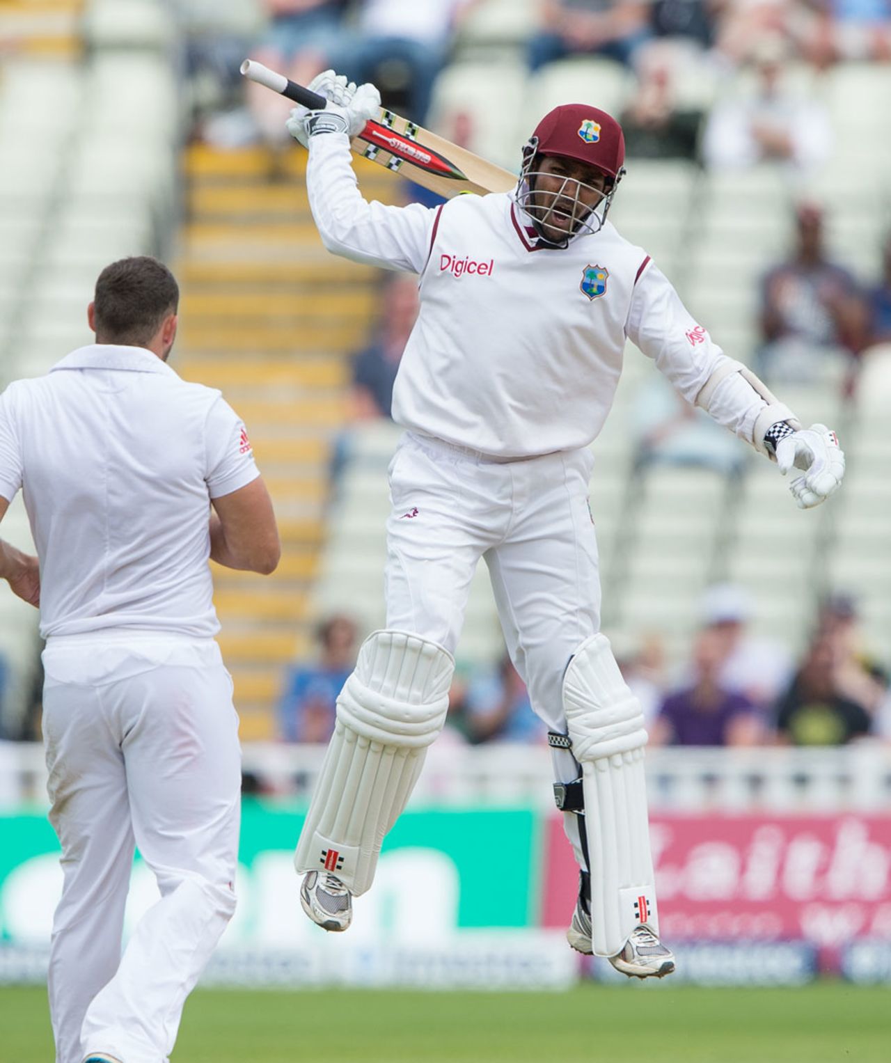 Denesh Ramdin reaches his hundred, England v West Indies, 3rd Test, Edgbaston, 4th day, June 10, 2012