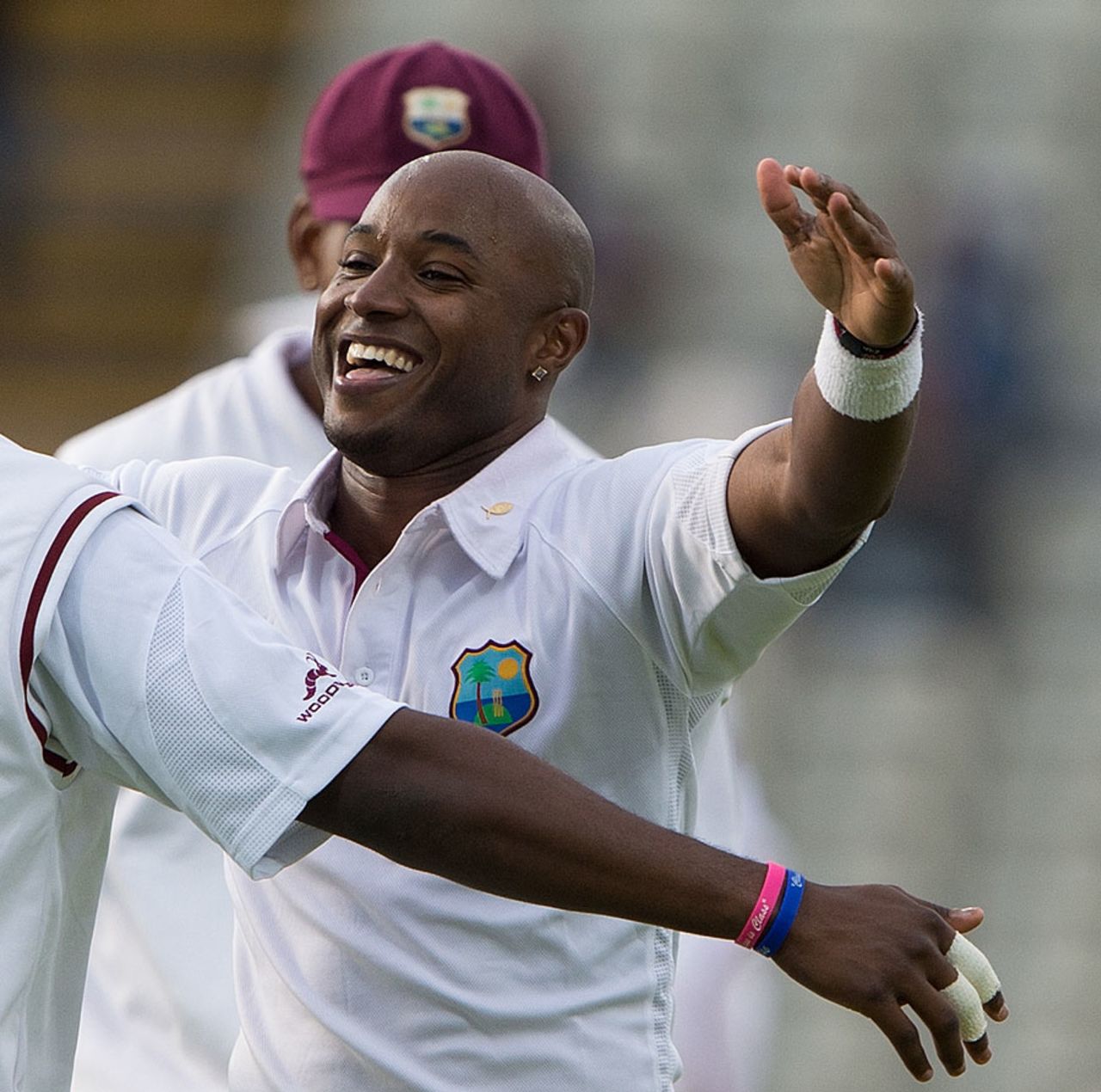 Tino Best claimed the late wicket of Jonny Bairstow, England v West Indies, 3rd Test, Edgbaston, 4th day, June 10, 2012