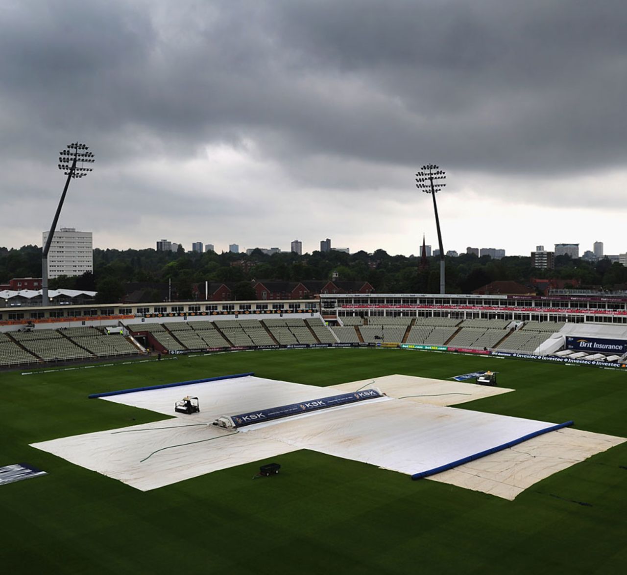 It was another damp scene on the final morning at Edgbaston, England v West Indies, 3rd Test, Edgbaston, 5th day, June 11, 2012