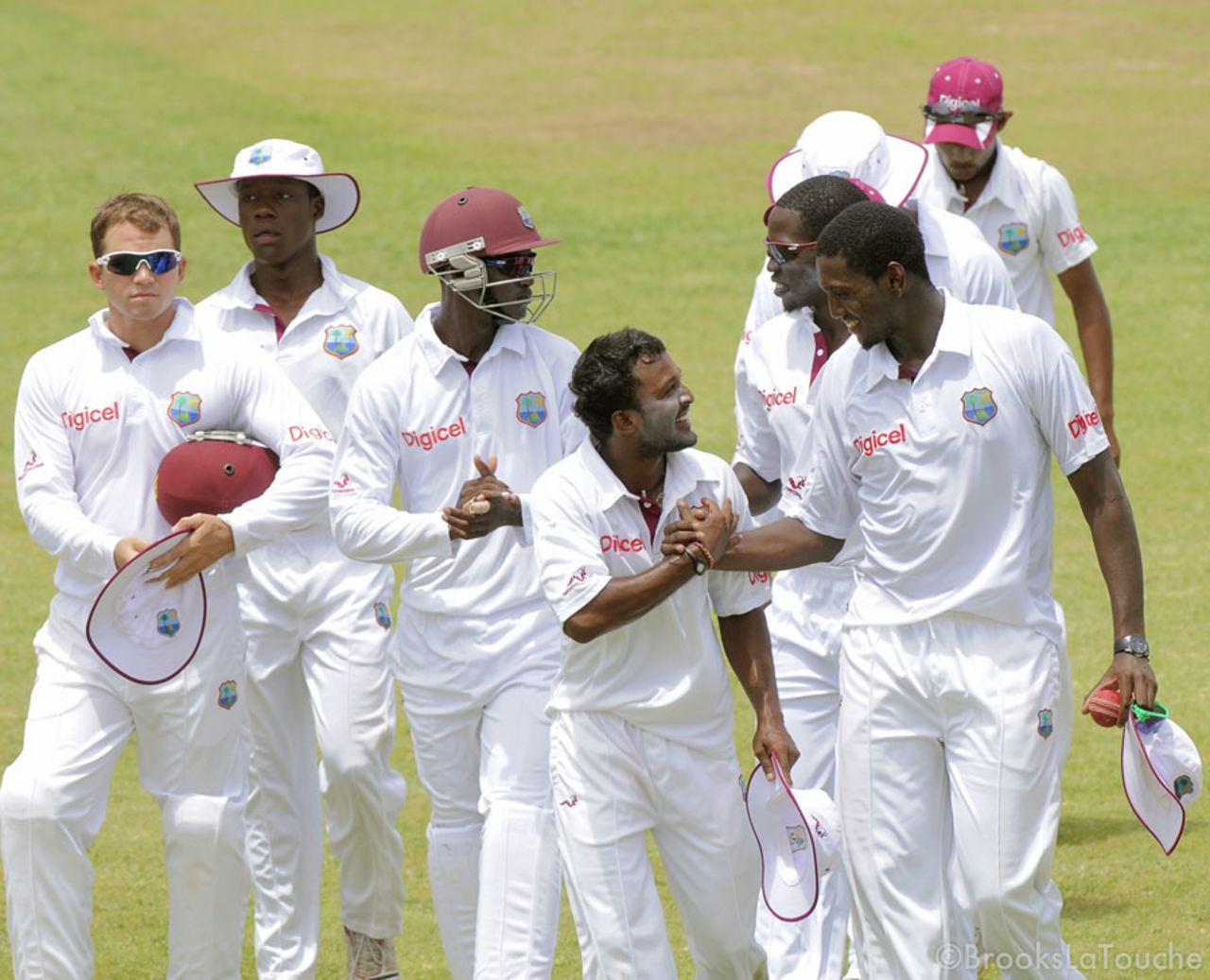 Veerasammy Permaul and Delorn Johnson shared all ten wickets, West Indies A v India A, 2nd unofficial Test, St Vincent, 4th day, June 12, 2012