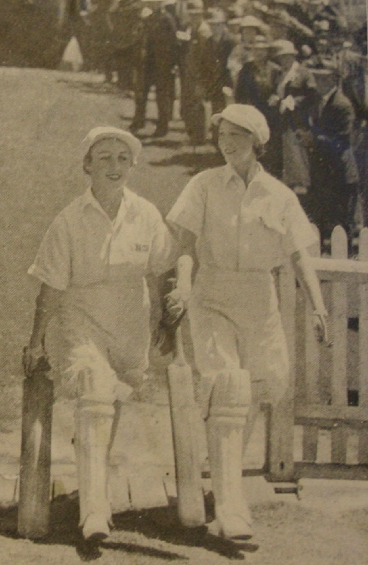 Ruby Monaghan and Hazel Pritchard head out to open for Australia, Australia v England, 2nd Test, Sydney, January 4, 1935