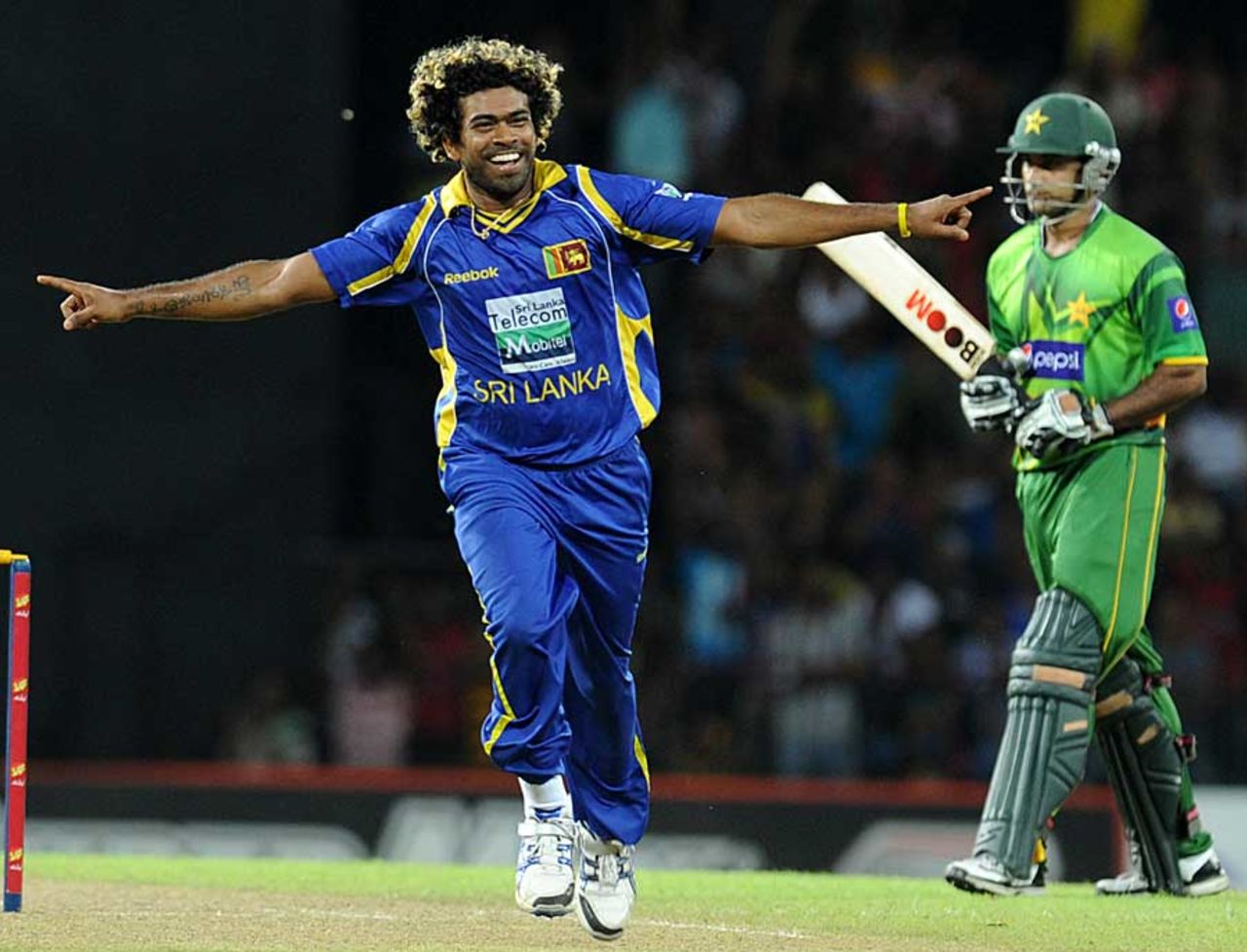 Lasith Malinga dismissed Mohammad Hafeez early, Sri Lanka v Pakistan, 4th ODI, Colombo, June 16, 2012