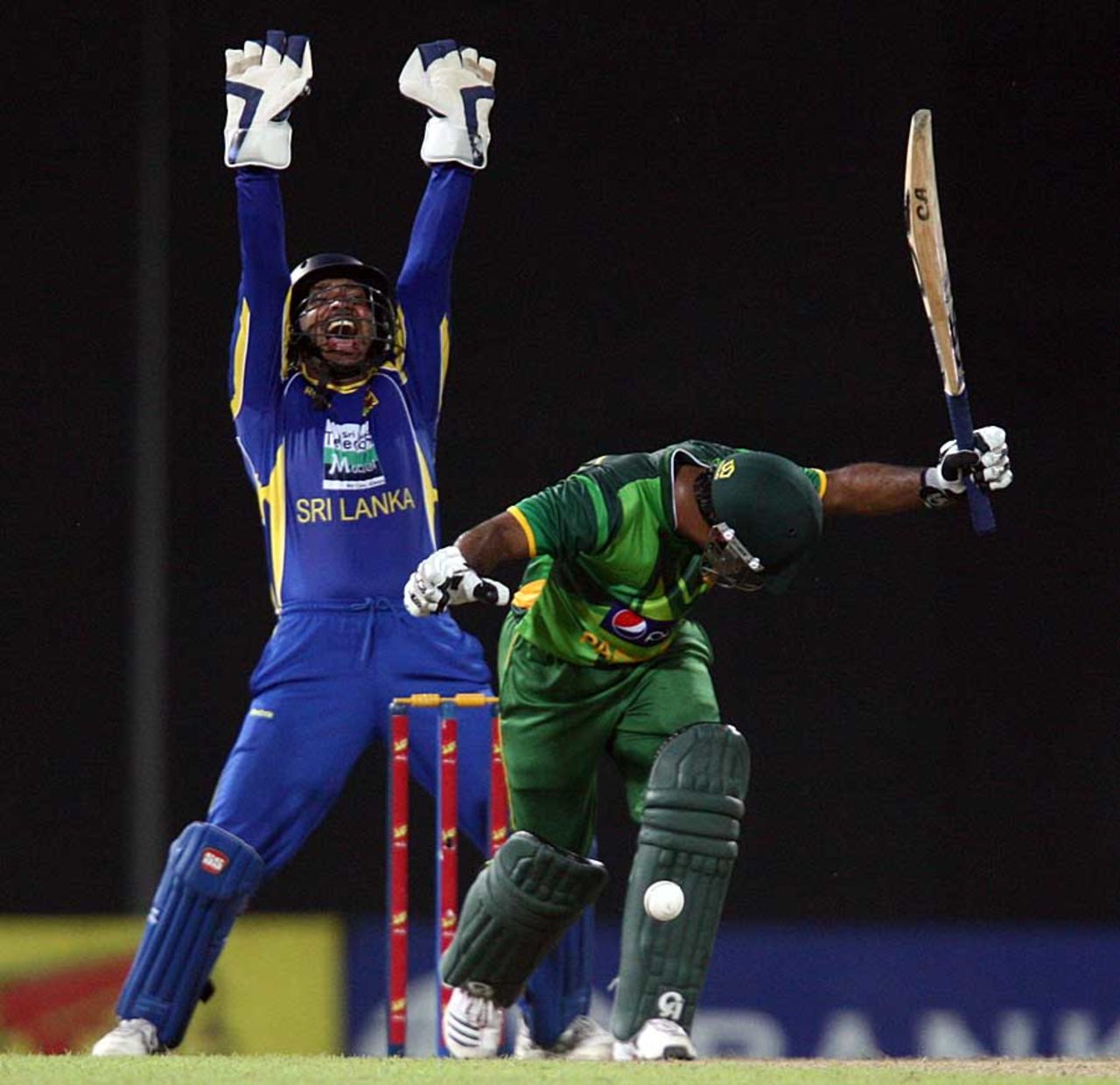 Kumar Sangakkara appeals successfully for an lbw against Asad Shafiq, Sri Lanka v Pakistan, 4th ODI, Colombo, June 16, 2012