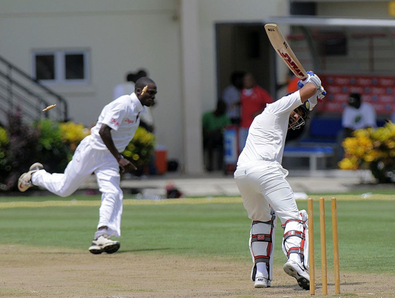 Rohit Sharma was bowled by Jonathan Carter while shouldering arms, West Indies A v India A, 3rd unofficial Test, St Lucia, 1st day, June 16, 2012