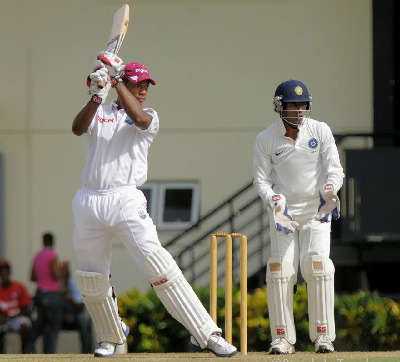 Kieran Powell on his way to 139, West Indies A v India A, 3rd unofficial Test, St Lucia, 2nd day, June 17, 2012