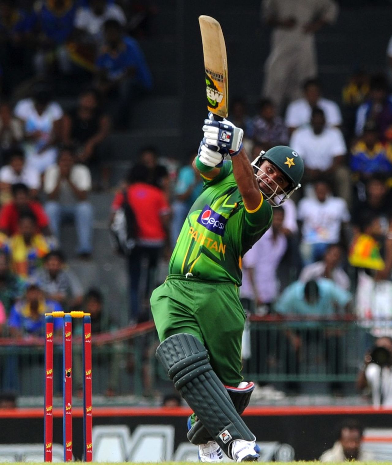 Imran Farhat hits over the top, Sri Lanka v Pakistan, 5th ODI, Premadasa Stadium, Colombo, June 18, 2012