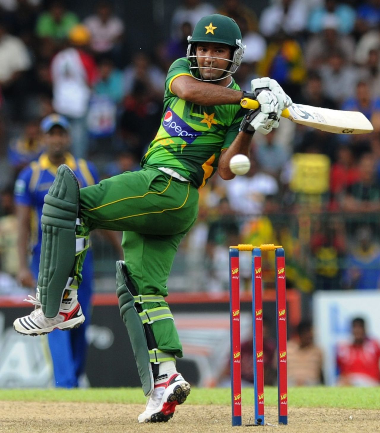 Asad Shafiq pulls during his innings of 38, Sri Lanka v Pakistan, 5th ODI, Premadasa Stadium, Colombo, June 18, 2012