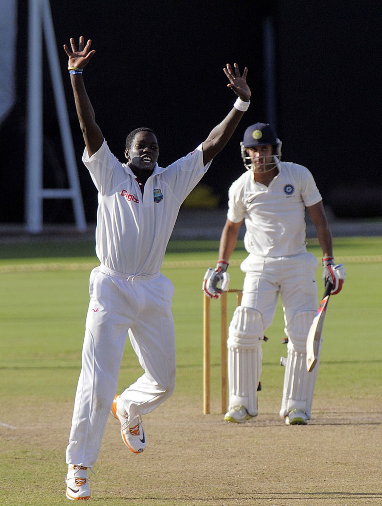 Kevin McClean had Manoj Tiwary lbw, West Indies A v India A, 3rd unofficial Test, St Lucia, 3rd day, June 17, 2012