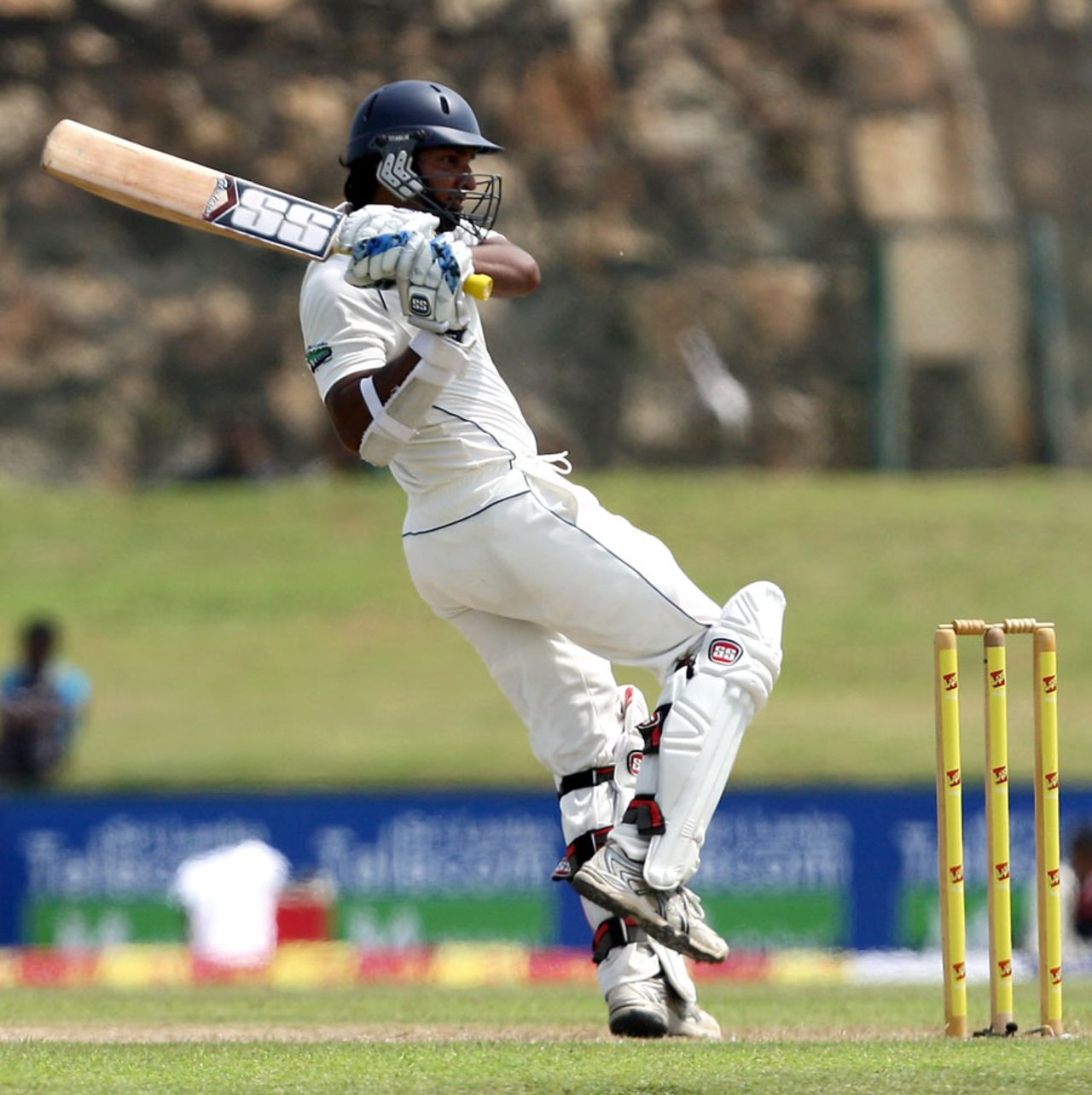 Kumar Sangakkara pulls the ball, Sri Lanka v Pakistan, 1st Test, Galle, 1st day, June 22, 2012 