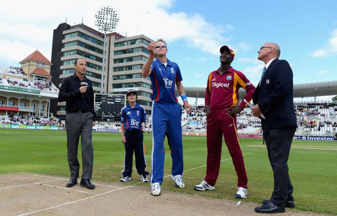 West Indies won the toss and chose to bat first, England v West Indies, T20, Trent Bridge, June, 24, 2012