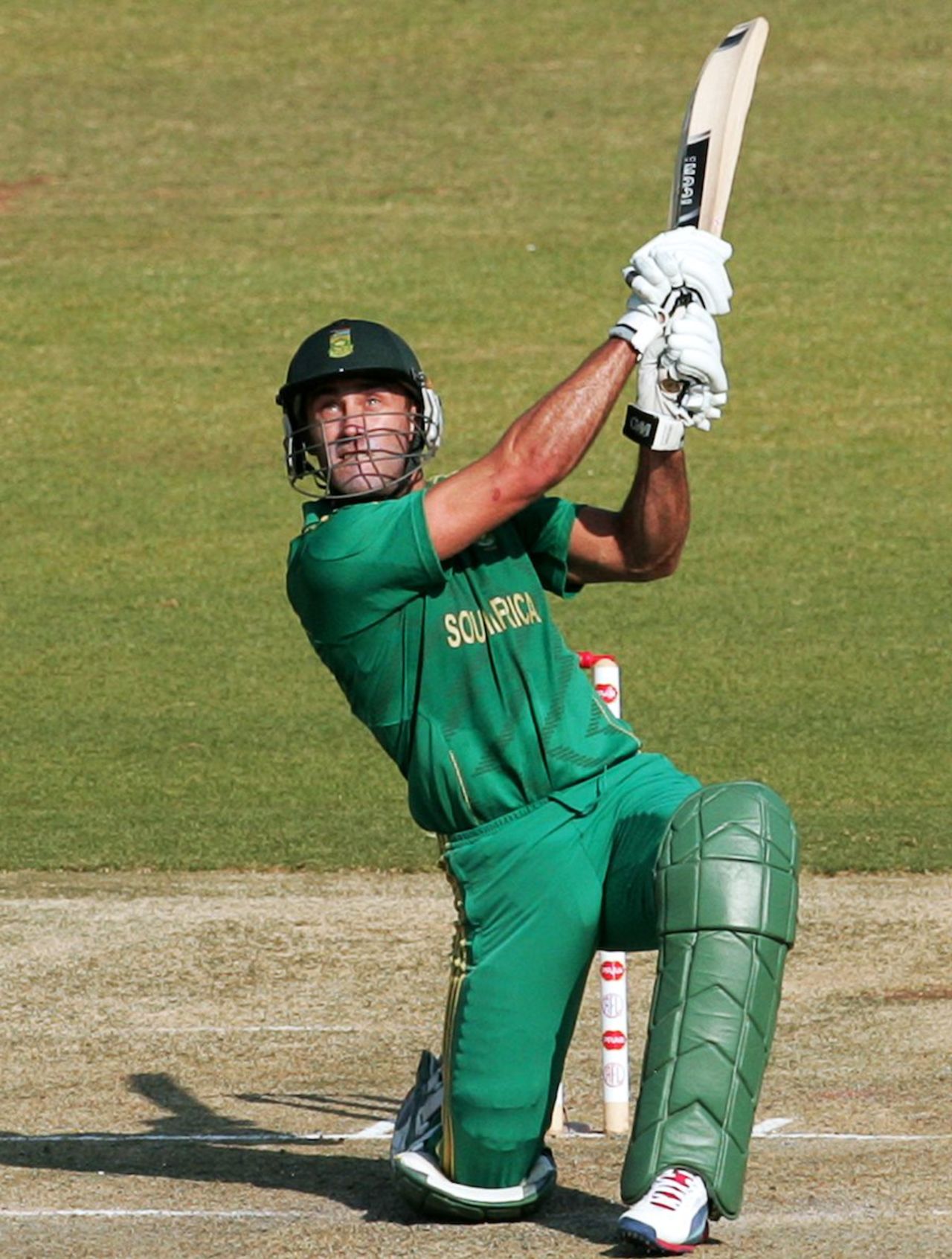 Faf du Plessis hits down the ground, Zimbabwe v South Africa, T20 tri-series final, Harare, June 24, 2012
