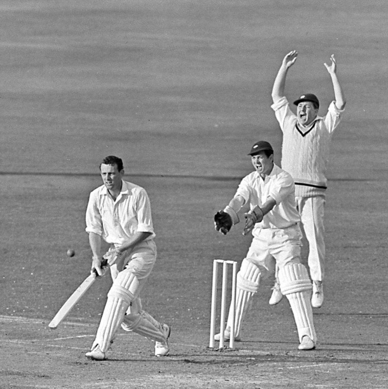 David Gibson is trapped lbw for 0, Surrey v Yorkshire, Gillette Cup final, Lord's, September 4, 1965