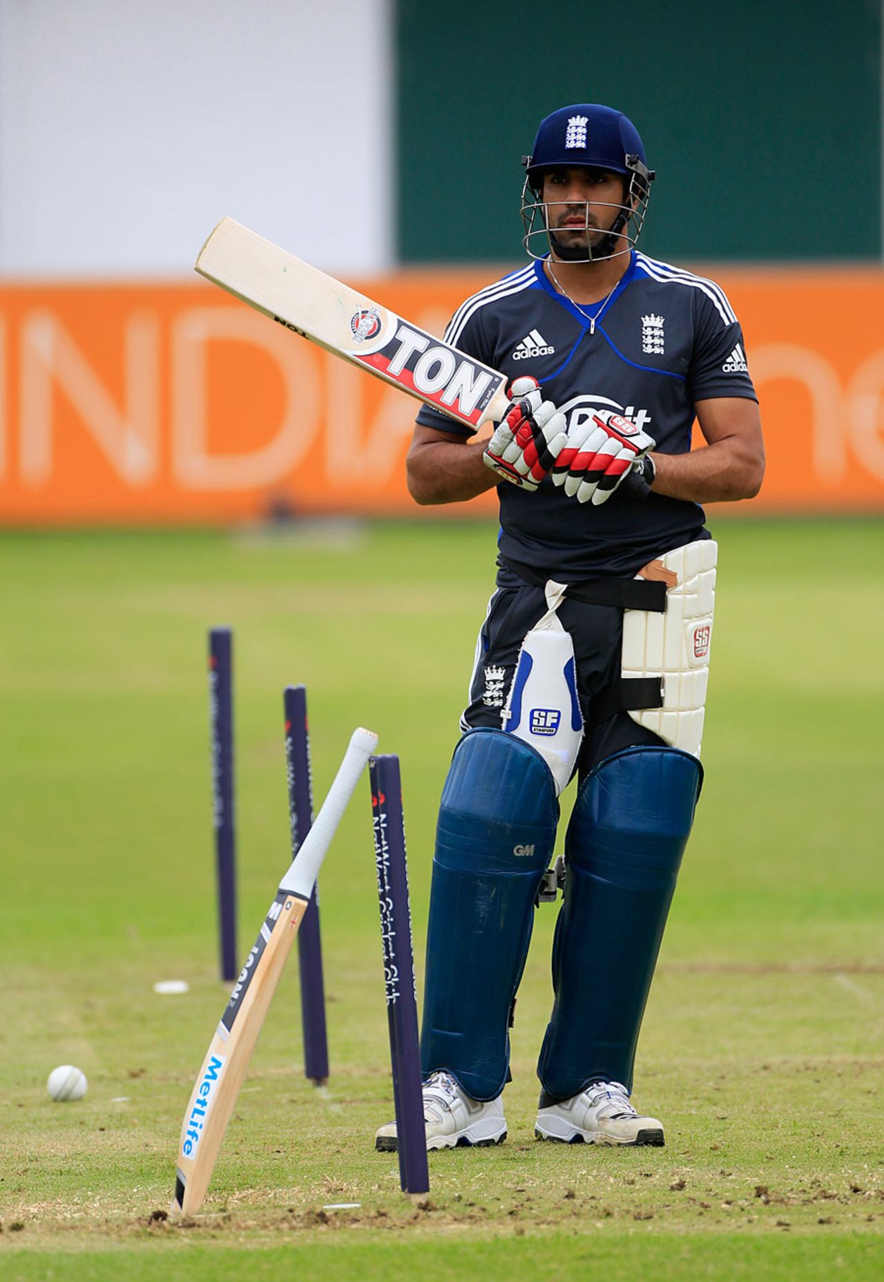 Ravi Bopara prepares to have a net, Lord's, June 27, 2012