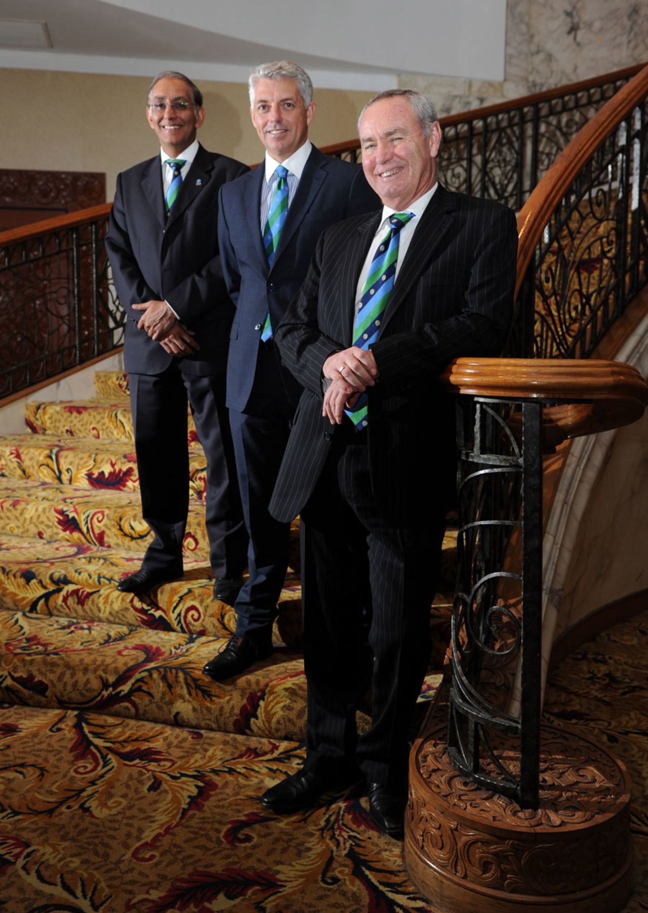 Haroon Lorgat, ICC chief executive David Richardson and ICC president Alan Isaac, Kuala Lumpur, June 28, 2012