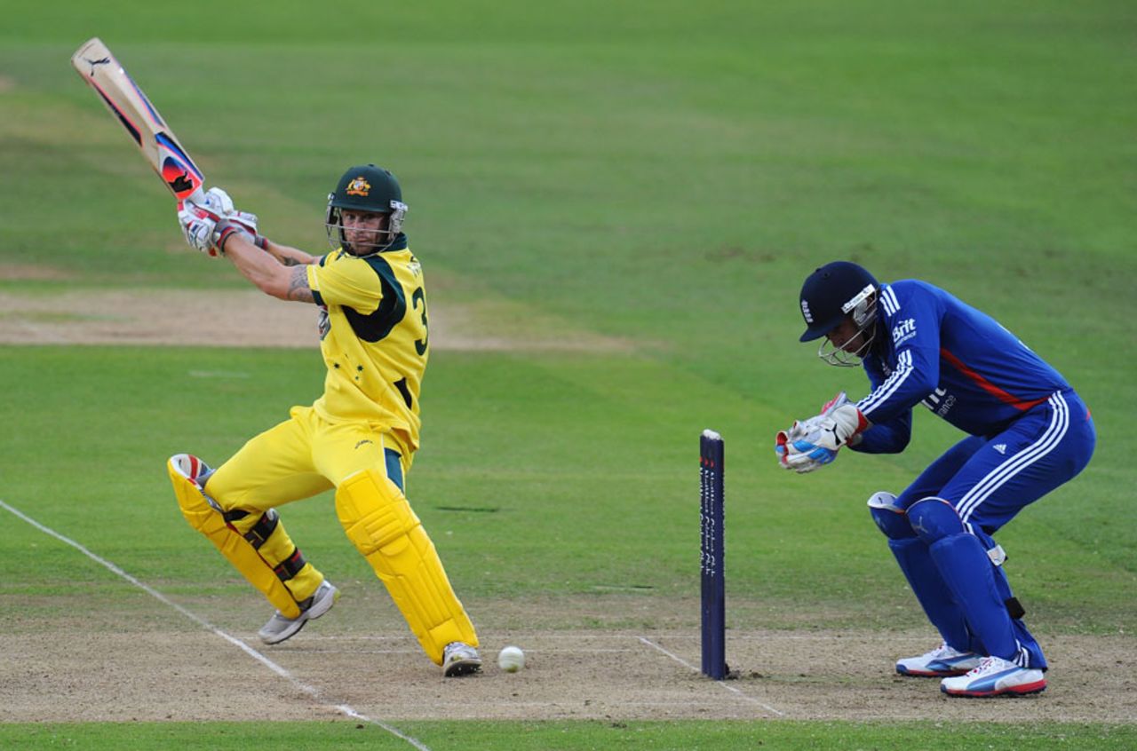 Matthew Wade put on a half-century partnership with Michael Clarke, England v Australia, 1st ODI, Lord's, June 29, 2012