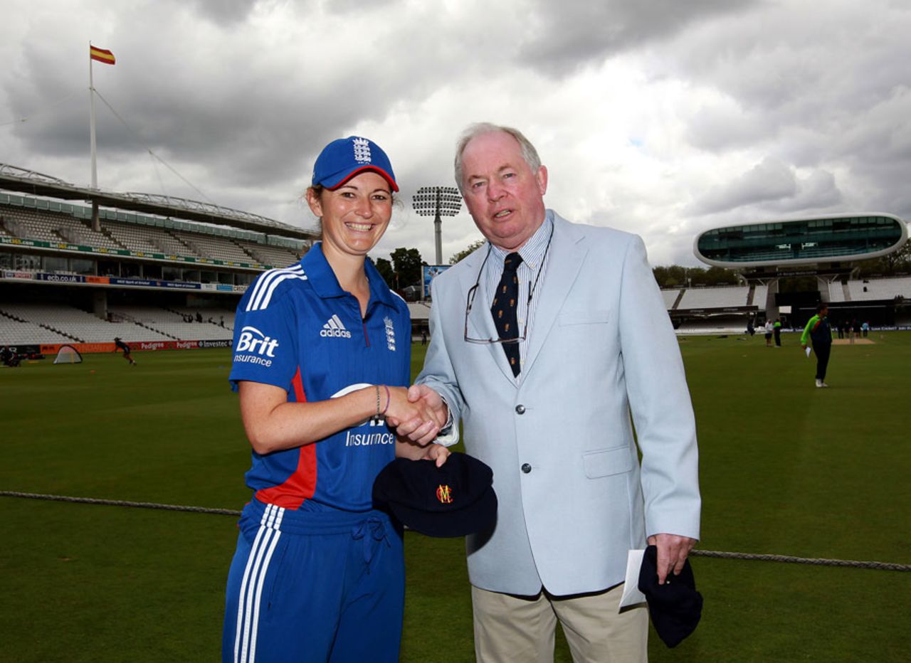England Women's captain Charlotte Edwards receives her honorary life membership of the MCC, England Women v India Women, 1st ODI, Lord's, July, 1, 2012